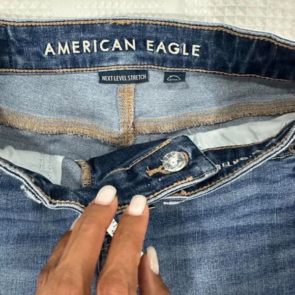 American Eagle Outfitters Distressed Blue Jean Shorts - Picture 5 of 5